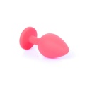 Biżuteria analna Jewellery Red Silicone Plug Medium - anatomiczny korek silikonowy z wąską szyjką, 8 cm x 3,5 cm - 3