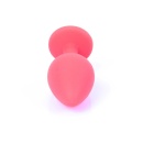 Biżuteria analna Jewellery Red Silicone Plug Medium - anatomiczny korek silikonowy z wąską szyjką, 8 cm x 3,5 cm - 4