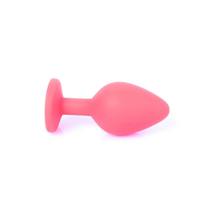 Biżuteria analna Jewellery Red Silicone Plug Medium - anatomiczny korek silikonowy z wąską szyjką, 8 cm x 3,5 cm - 5