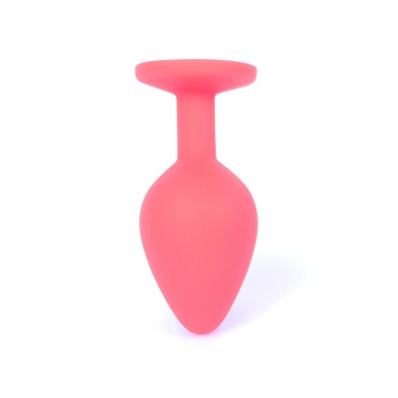 Biżuteria analna Jewellery Red Silicone Plug Medium - anatomiczny korek silikonowy z wąską szyjką, 8 cm x 3,5 cm - 6