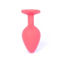 Biżuteria analna Jewellery Red Silicone Plug Medium - anatomiczny korek silikonowy z wąską szyjką, 8 cm x 3,5 cm - 6