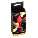 Biżuteria analna Jewellery Red Silicone Plug Medium - anatomiczny korek silikonowy z wąską szyjką, 8 cm x 3,5 cm - 9