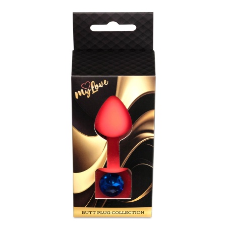 Biżuteria analna Jewellery Red Silicone Plug Medium - anatomiczny korek silikonowy z wąską szyjką, 8 cm x 3,5 cm - 10