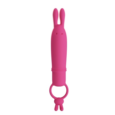 Wibrator króliczek Delia z uchwytem pierścieniowym, 20,5 cm - 1 2