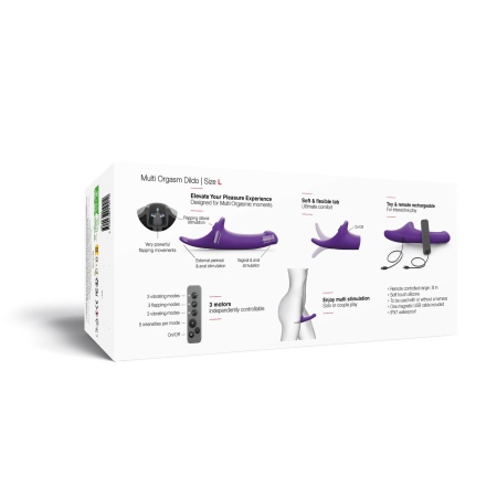 Multi Orgasm Dildo L Fioletowy - 3 niezależne silniki, matowy silikon, 26,5 x 5,9 x 7,16 cm - 9