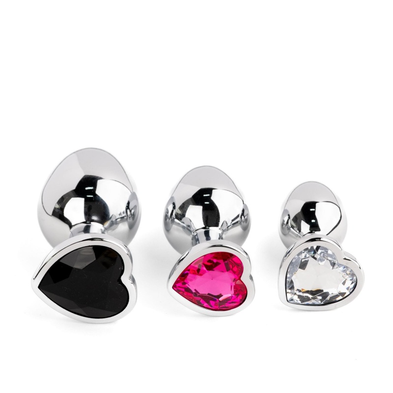 Jewellery - Silver Heart PLUG - SET - 6