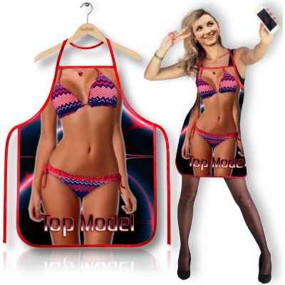 Fartuszek Top Model od Grammi z nadrukiem bikini na wieczór panieński - 1