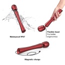 Masażer wibracyjny MAN.WAND EDGY VELVET RED - technologia Sense Touch, 5 trybów, IPX7, wymienne końcówki - 3