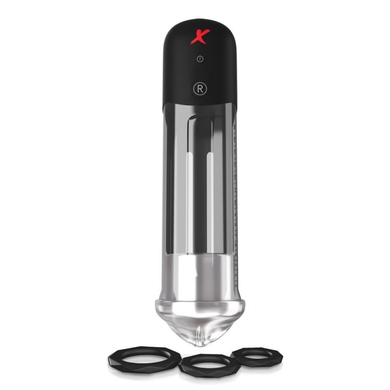 Automatyczna pompa penisowa PEE Blowjob Power Pump z 2 trybami ssania, przezroczystym cylindrem ze skalą pomiarową i silikonowym - 4