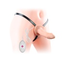 Wibrujący Uniseks Hollow Strap-On 6,5 cala (16,5 cm) Różowy - 4