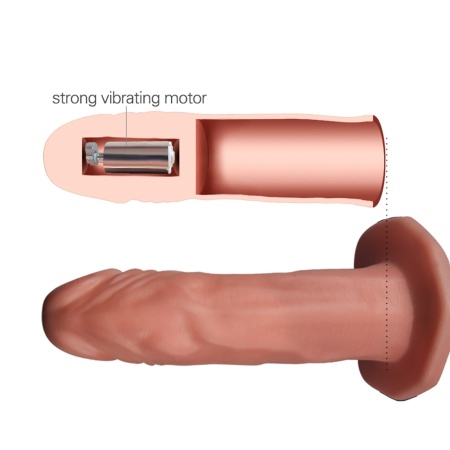 Wibrujący Uniseks Hollow Strap-On 6,5 cala (16,5 cm) Różowy - 7