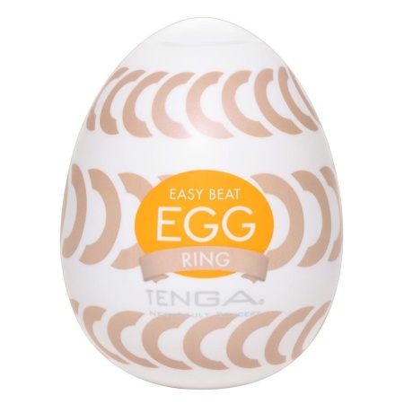 Masturbator Egg Ring Single - jednorazowy rękaw TPE z rowkowanym pierścieniem drażniącym, 7 cm - 1
