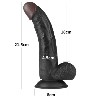 Zestaw strapon Easy z dildo 21,5 cm (18 cm użytkowej) – regulowana uprząż czarna - 1 2