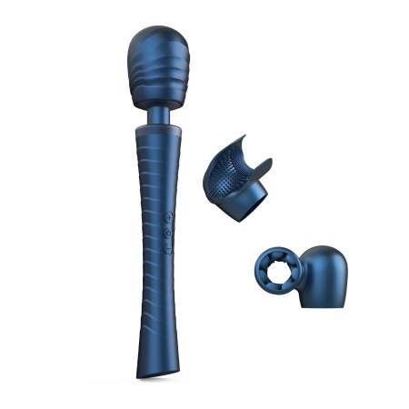 Masażer wibracyjny MAN.WAND EDGY STELLAR BLUE - elastyczna główka, 2 wymienne końcówki, klasa IPX7 - 1