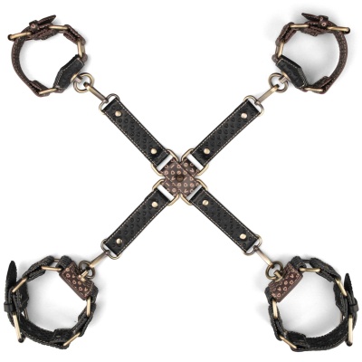 Zestaw do krępowania Hogtie z kolcami vintage – nadgarstki 31,7 cm, kostki 42 cm - 1 2