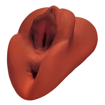 Masturbator PDX Plus Double Stroker Bro – dwukanałowy tunel waginalny i analny z Fanta Flesh, 14,2 cm - 1 2