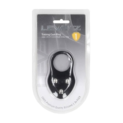Silicone Training Cockring - L - Black - 1 2