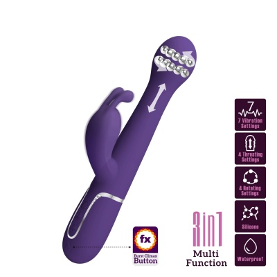 Wibrator Dejon dark Purple — 7 funkcji wibracji, 4 tryby wypychania i 4 funkcje rotacji - 1 2