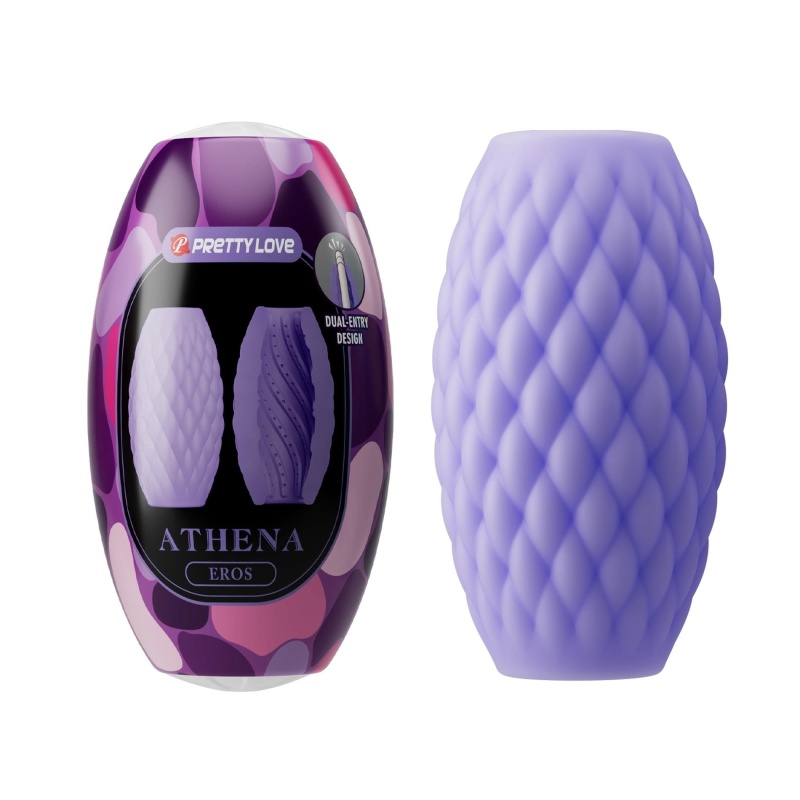 Masturbator Athena EROS - wodoodporny, kompaktowy, z podwójnym wejściem - 2