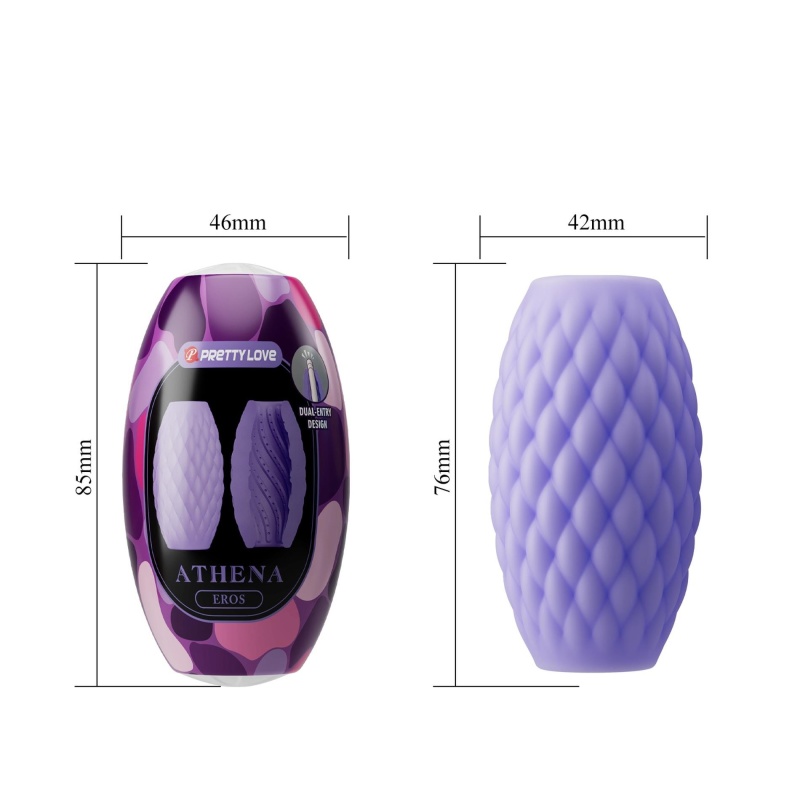 Masturbator Athena EROS - wodoodporny, kompaktowy, z podwójnym wejściem - 6