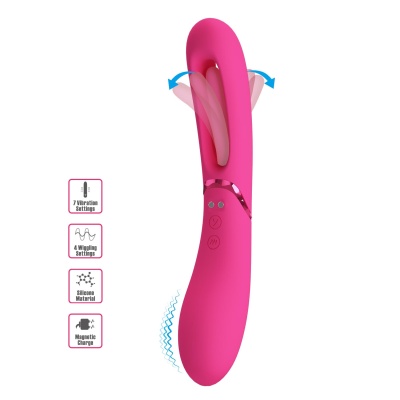 Masażer Lexie - silikonowy stymulator punktu G z 7 funkcjami wibracji i 4 trybami kołysania - 1 2