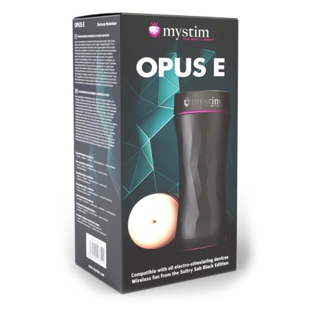 Mystim Opus E Anus – masturbator elektrostymulacyjny z kablem adaptera, kanał 1,0–2,8 cm, długość 21,5 cm - 1