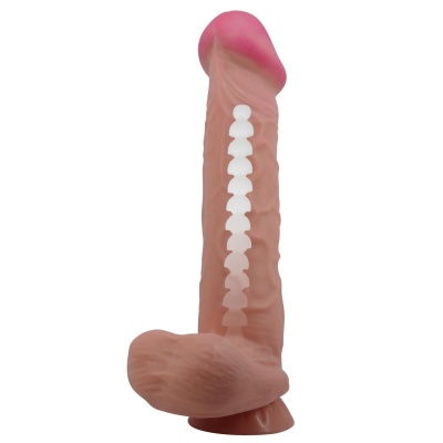Dildo Sliding Skin z przesuwaną skórą i przyssawką, 26 cm - 1 2