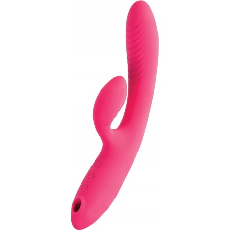 Wibrator Enila z falą podciśnieniową i wibracjami, silikon, różowy, 23 cm - 2