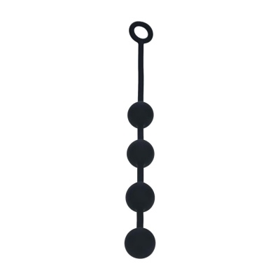 Round Silicone Anal Balls - L - 40mm - Black - 1