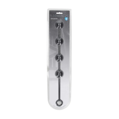 Round Silicone Anal Balls - L - 40mm - Black - 1 2