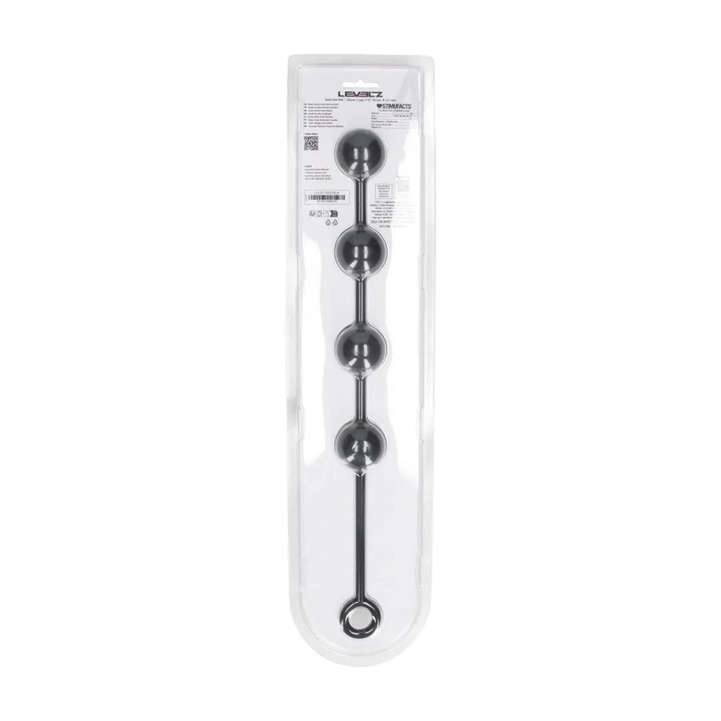 Round Silicone Anal Balls - L - 40mm - Black - 3