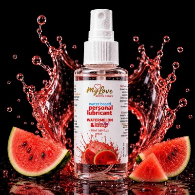 Wodny lubrykant i olejek do masażu 2w1 Aroma Series o zapachu arbuza 50ml - 1 2