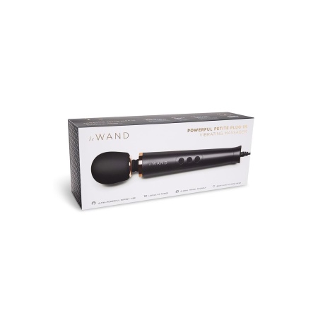 Masażer wandowy Powerful Petite Plug-In Black - przewodowy, silikonowa głowica, kabel 243 cm - 1
