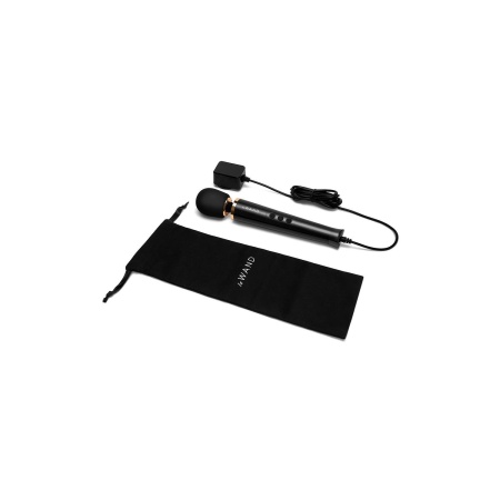 Masażer wandowy Powerful Petite Plug-In Black - przewodowy, silikonowa głowica, kabel 243 cm - 4