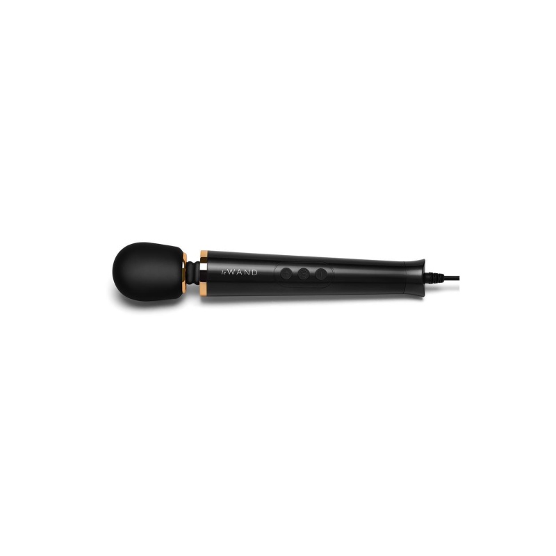 Masażer wandowy Powerful Petite Plug-In Black - przewodowy, silikonowa głowica, kabel 243 cm - 5