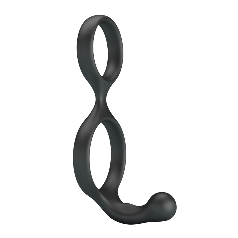 Podwójny pierścień erekcyjny Florian z wypustką stymulującą - silikon medyczny, 8,5 cm - 2