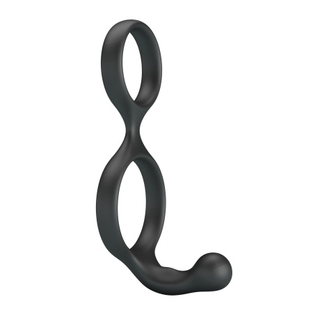 Podwójny pierścień erekcyjny Florian z wypustką stymulującą - silikon medyczny, 8,5 cm - 2