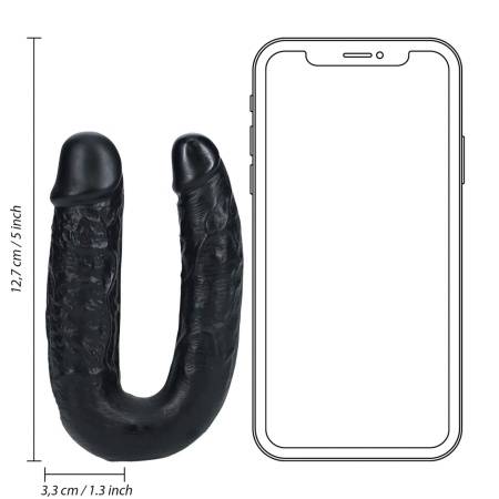 U Shaped Double Dildo 12,7 cm - Black - 7