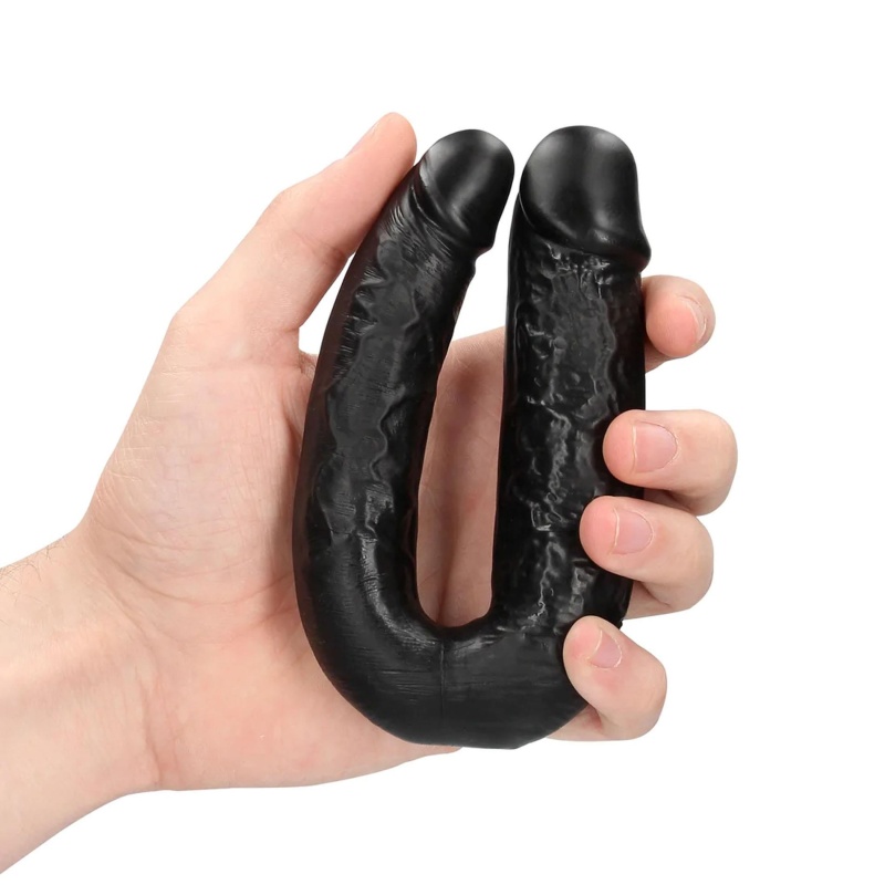 U Shaped Double Dildo 12,7 cm - Black - 8