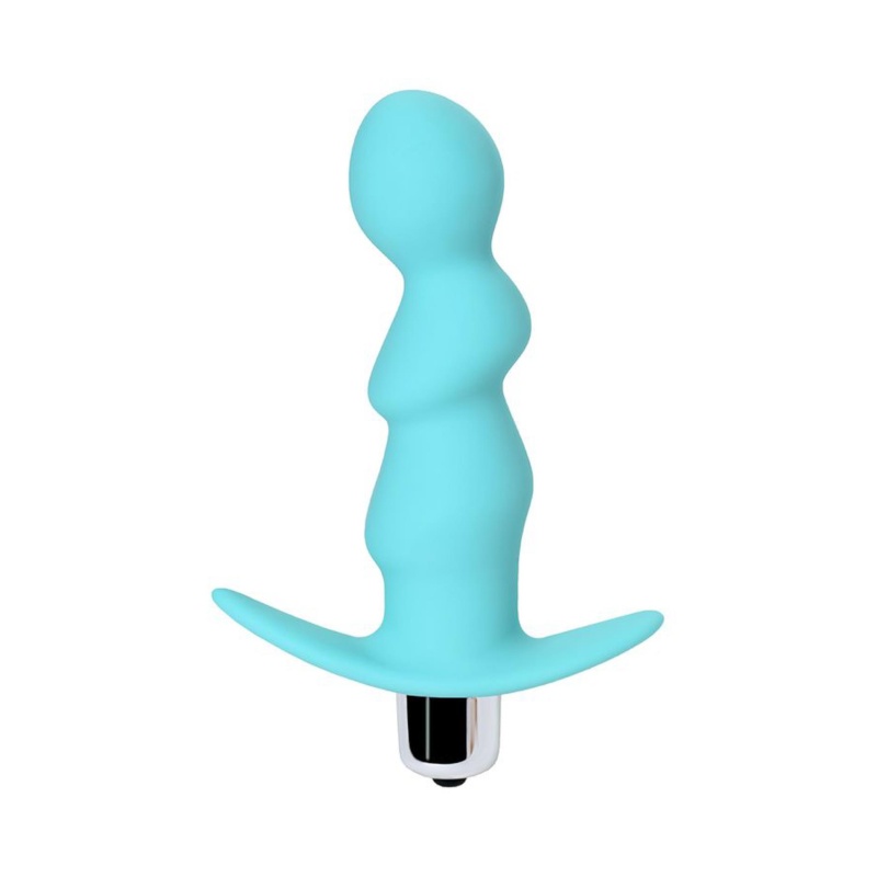 Wibrator analny Bland Mint Anal Vibro Plug - zakrzywiona główka, elastyczny silikon, kompaktowa konstrukcja - 3