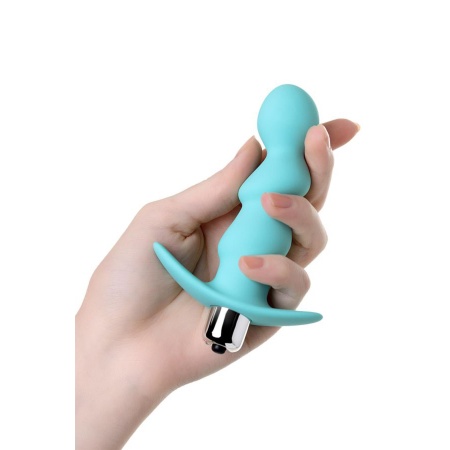 Wibrator analny Bland Mint Anal Vibro Plug - zakrzywiona główka, elastyczny silikon, kompaktowa konstrukcja - 5