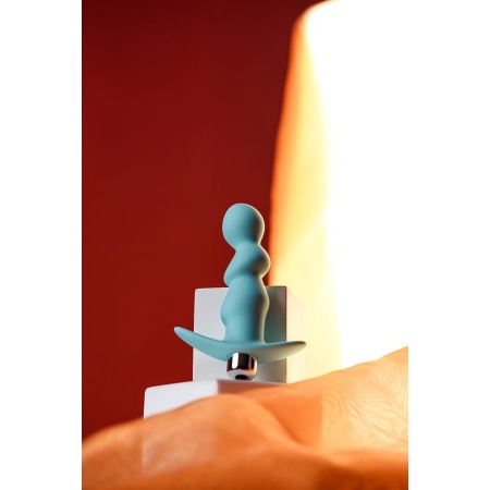 Wibrator analny Bland Mint Anal Vibro Plug - zakrzywiona główka, elastyczny silikon, kompaktowa konstrukcja - 7