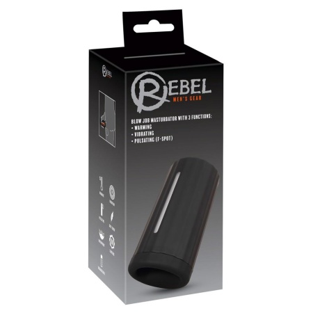 Masturbator Rebel Blow Job z 3 funkcjami — ogrzewanie, wibracje i pulsowanie, dł. 14,2 cm - 1