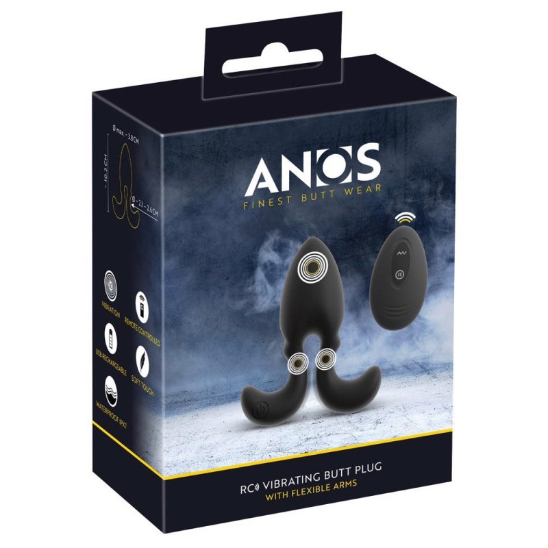 Wibrujący korek analny RC Vibrating Plug Flex.Ar - elastyczne ramiona kotwicy, 10 trybów wibracji, długość całkowita 10,2 cm - 1