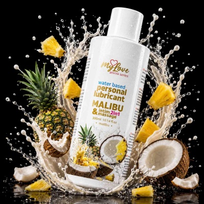 Wodny lubrykant i masaż 2w1 Aroma Series Malibu 300 ml - 1 2