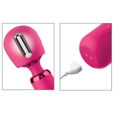 Wibrator-masażer Exona Body Wand, elastyczna głowica silikonowa, 18,3 cm - 6