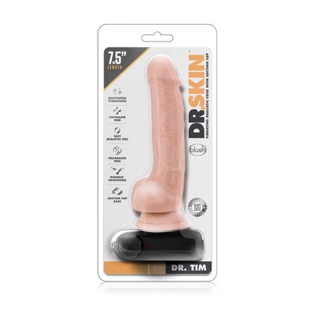 Wibrator realistyczny Dr. Tim 7,5 cala (19 cm) z przyssawką i wielobiegową regulacją wibracji - 1