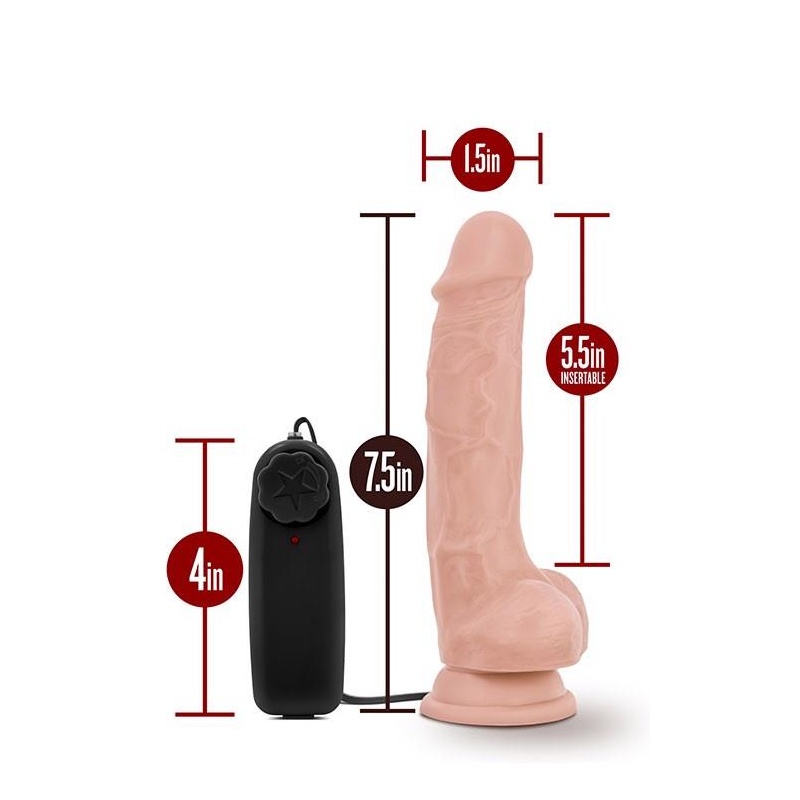 Wibrator realistyczny Dr. Tim 7,5 cala (19 cm) z przyssawką i wielobiegową regulacją wibracji - 4