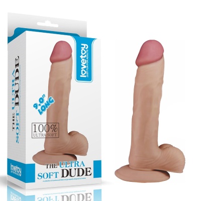 Dildo realistyczne Ultra Soft Dude 9 cali (23 cm) z przyssawką – beżowy - 1