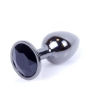 Plug analny Jewellery Dark Silver - czarny, stal nierdzewna, 7 cm, Ø 2,7 cm - 1